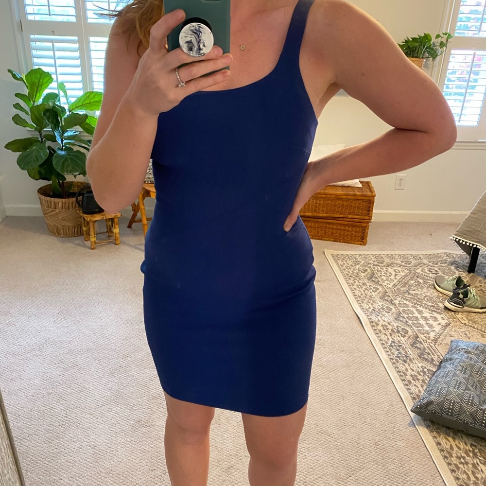Likely Maisey One Shoulder Mini Dress Blue